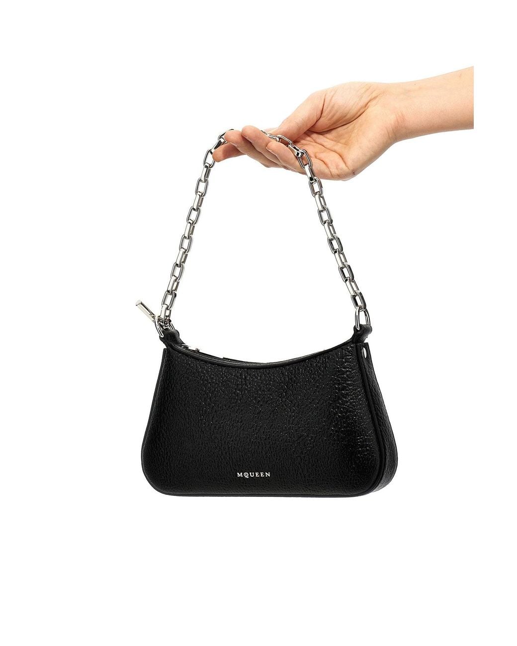 McQueen Black Shoulder Bag 'Mini Cross Bar Pouch'