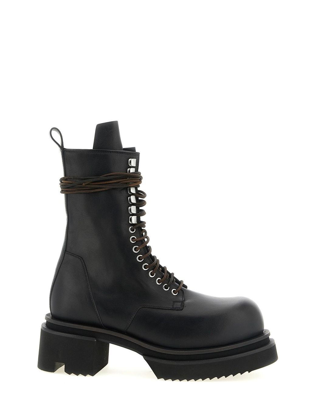 Rick Owens Black 'lace Up Bogun' Combat Boots for men