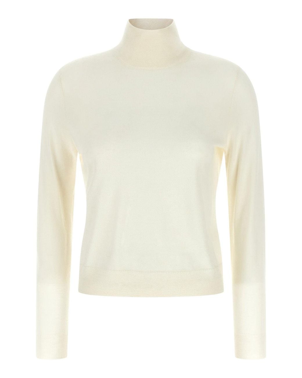 Vince White Off- Cashmere And Silk Turtleneck Sweater