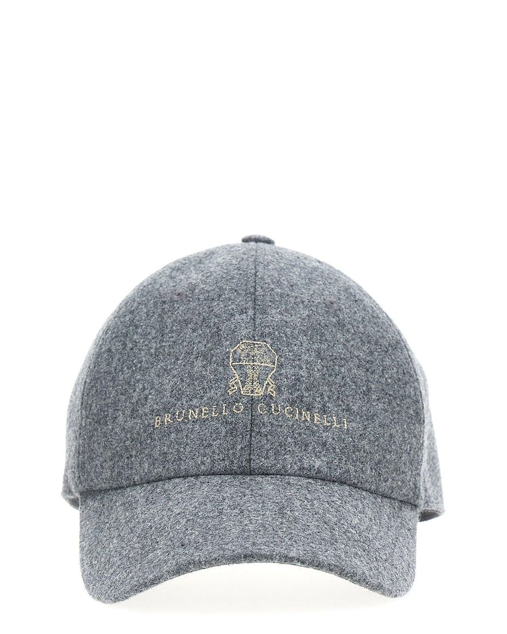 Brunello Cucinelli Gray Hat 'Logo' for men
