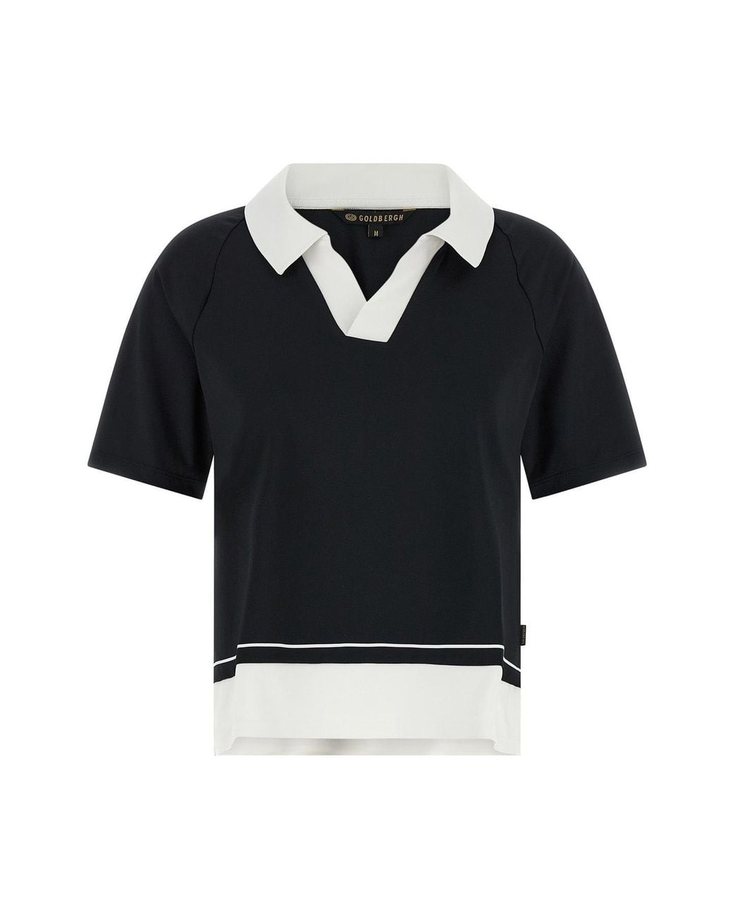 Goldbergh Black Piccola Polo Shirt With Contrasting V-Neck