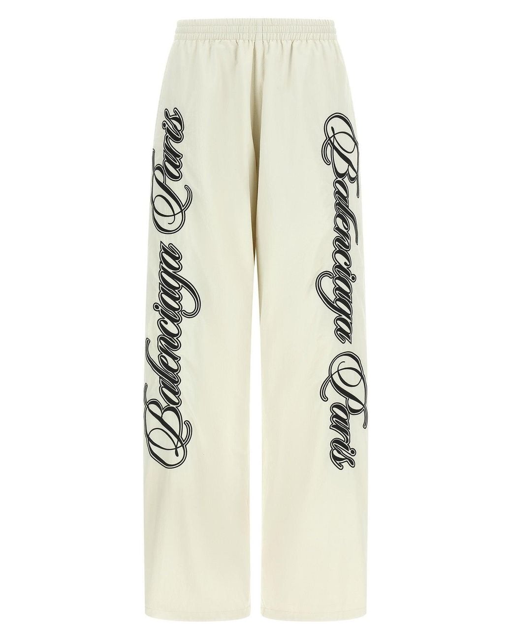 Balenciaga White Reversible Trackpants With Cursive Logo