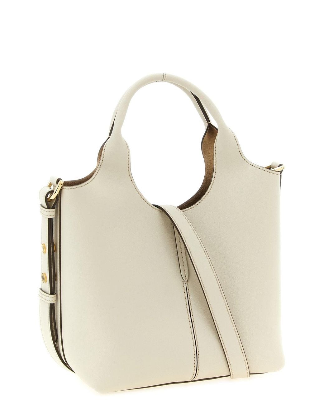 Tod's White Mini Metal Plate Shopping Bag