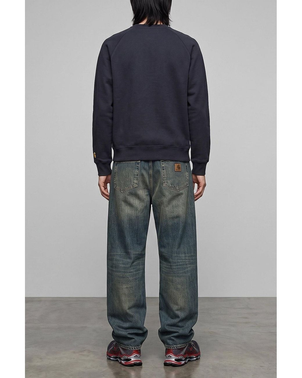 Carhartt Blue Chase Sweatshirt With Raglan Sleeves for men