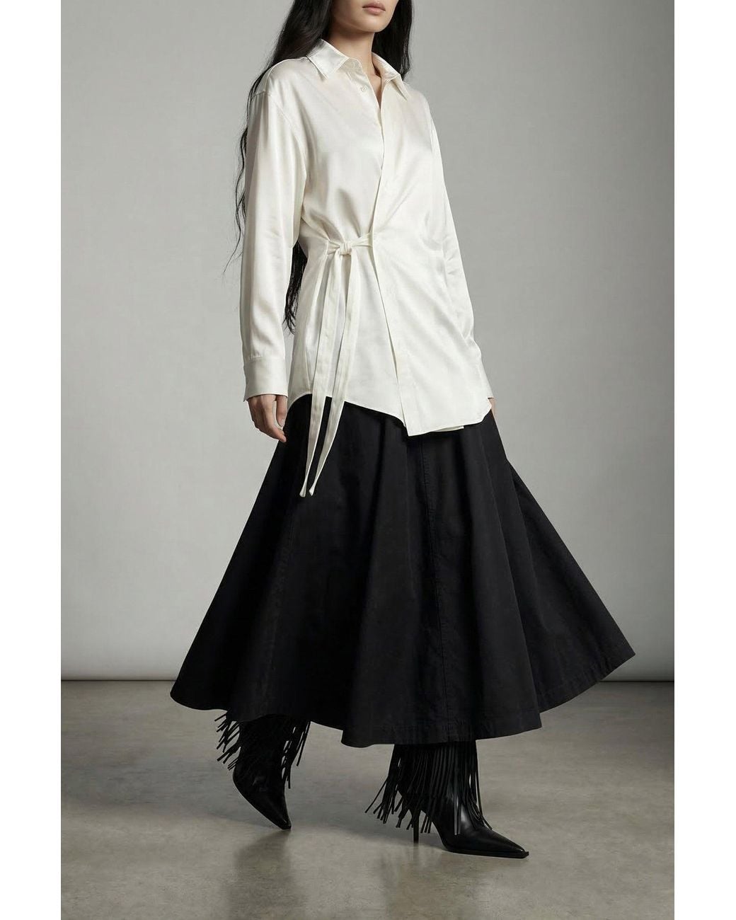 Balenciaga Black Skirt With Godet Construction