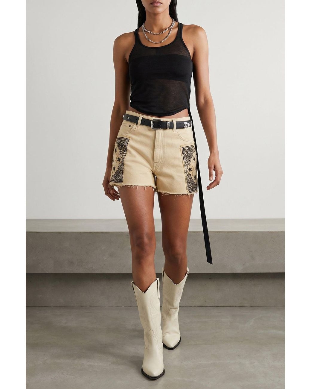 Rick Owens Black Semi-Transparent Cotton Tank Top