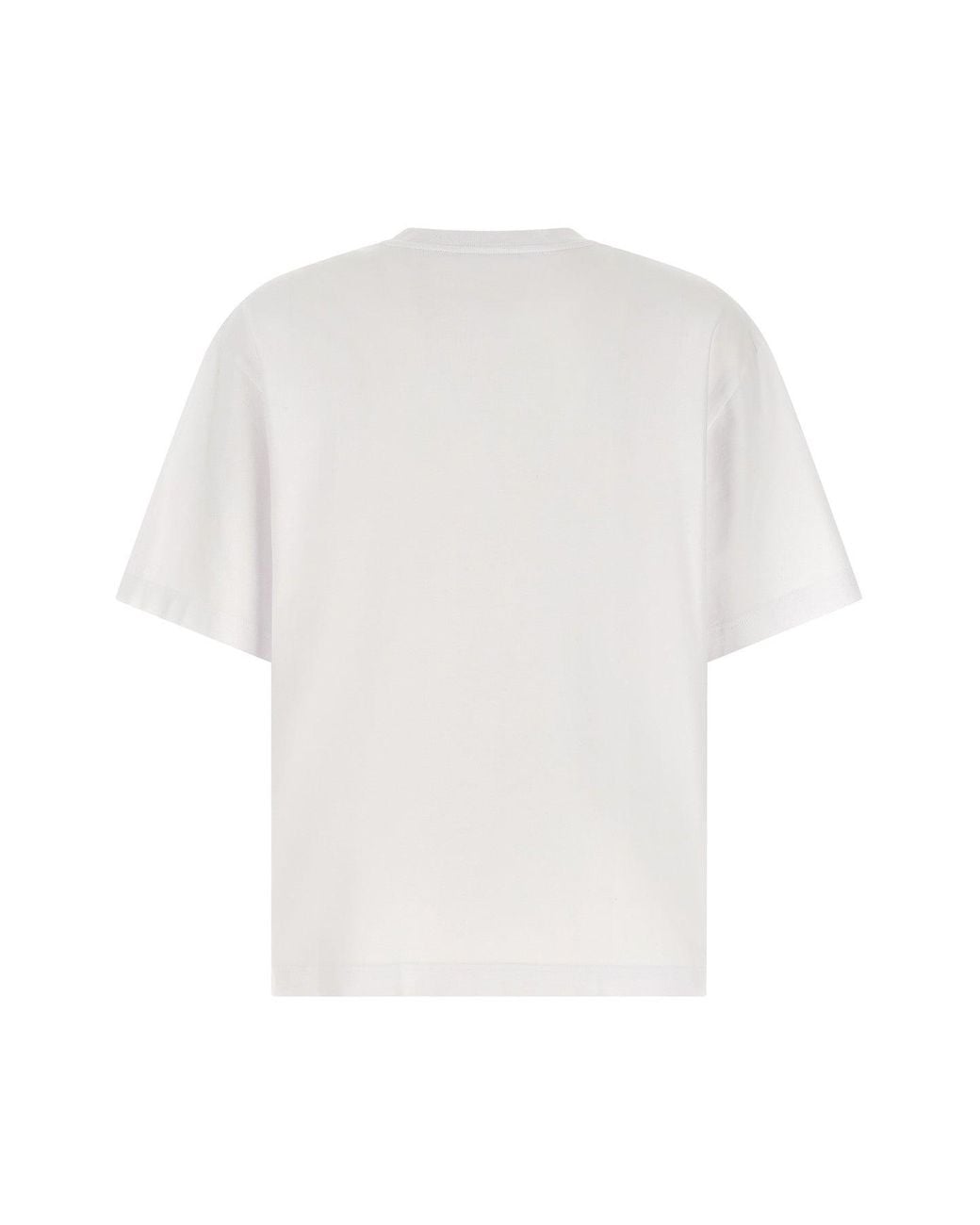 Maison Kitsuné White T-Shirt 'Logo Embroidery' for men
