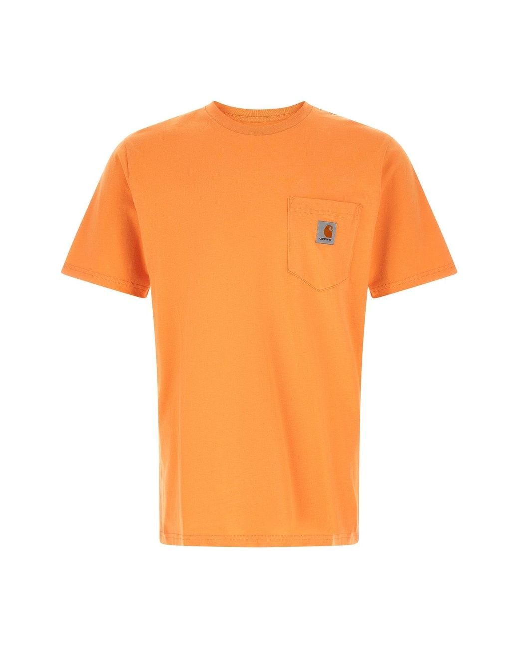 Carhartt Orange T-Shirt With Logo Patch for men