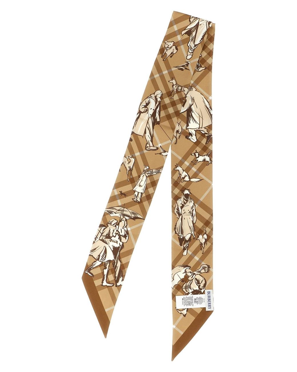 Burberry White 'check Mates' Thin Scarf