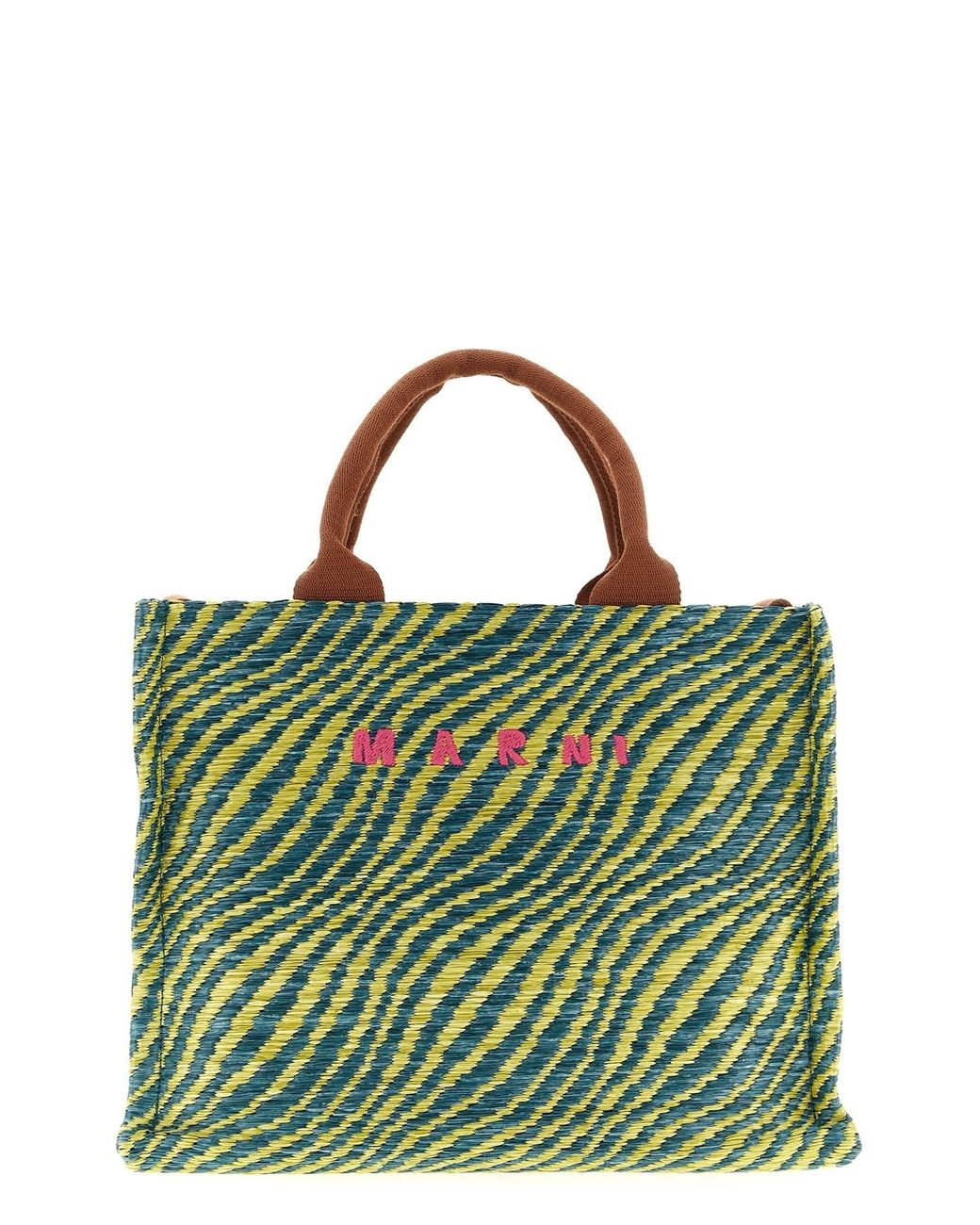 Marni Green Raffia Handbag