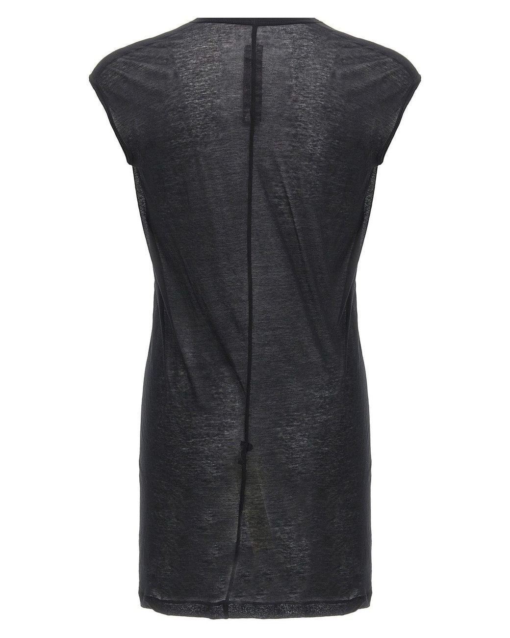 Rick Owens Black Dylan T Cotton T-Shirt With Deep V-Neck for men