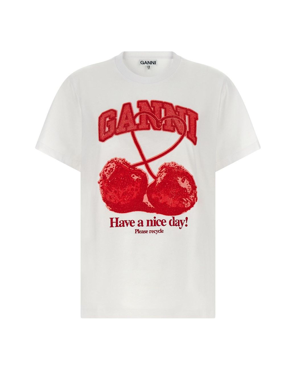 Ganni Red 'cherry' T-shirt