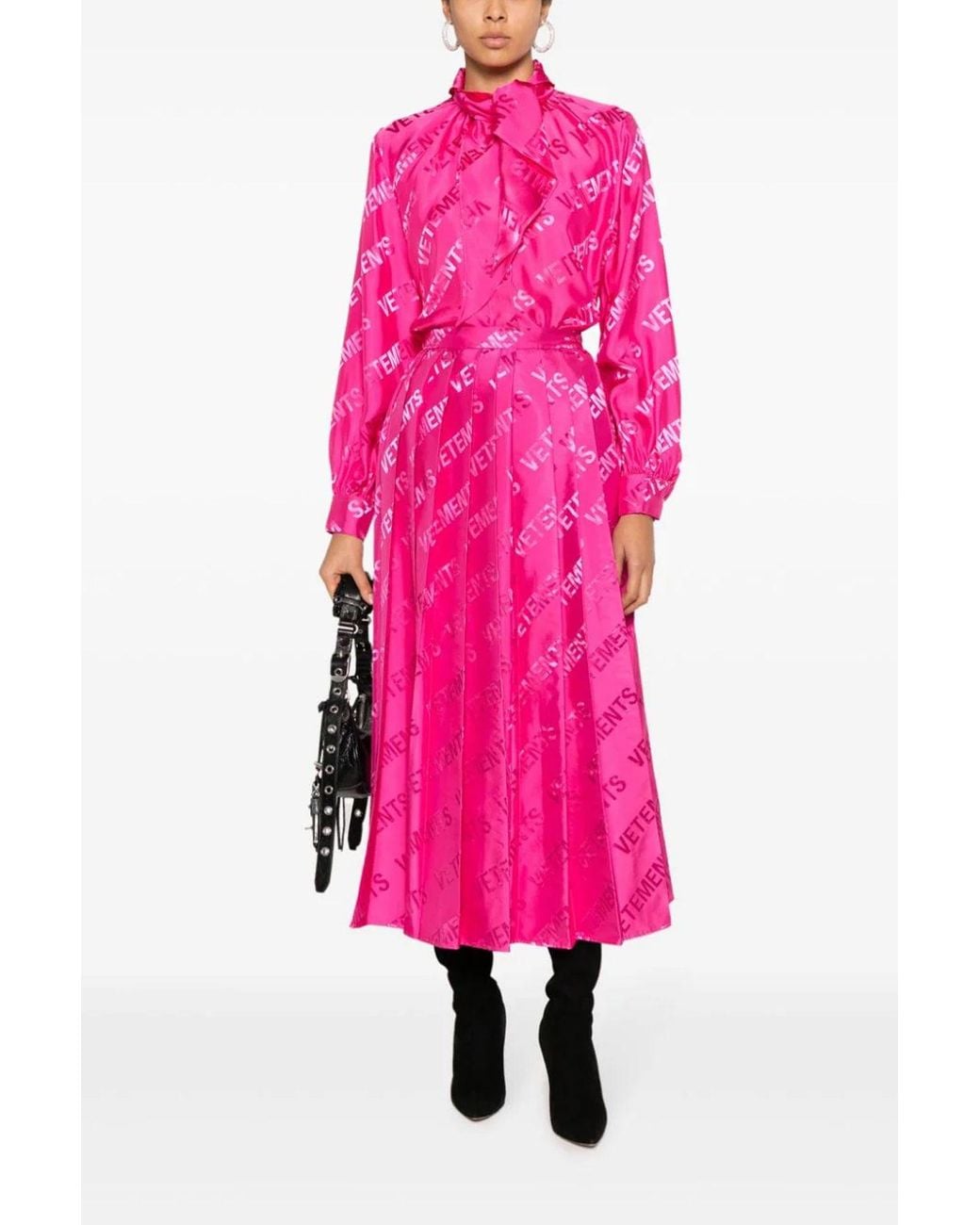 Vetements Pink 'Monogram Scarf' Blouse
