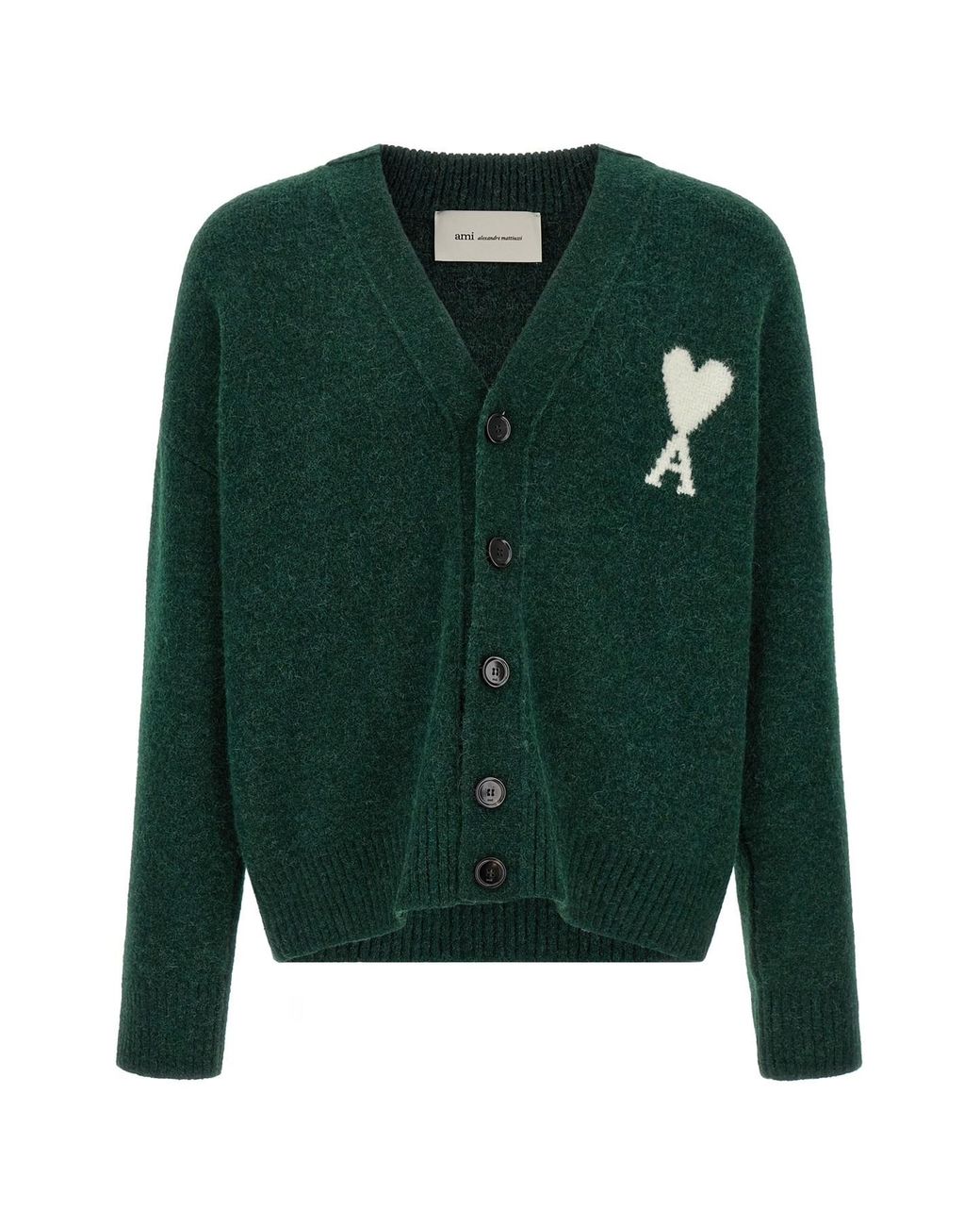 AMI Green 'ami De Coeur' Cardigan for men