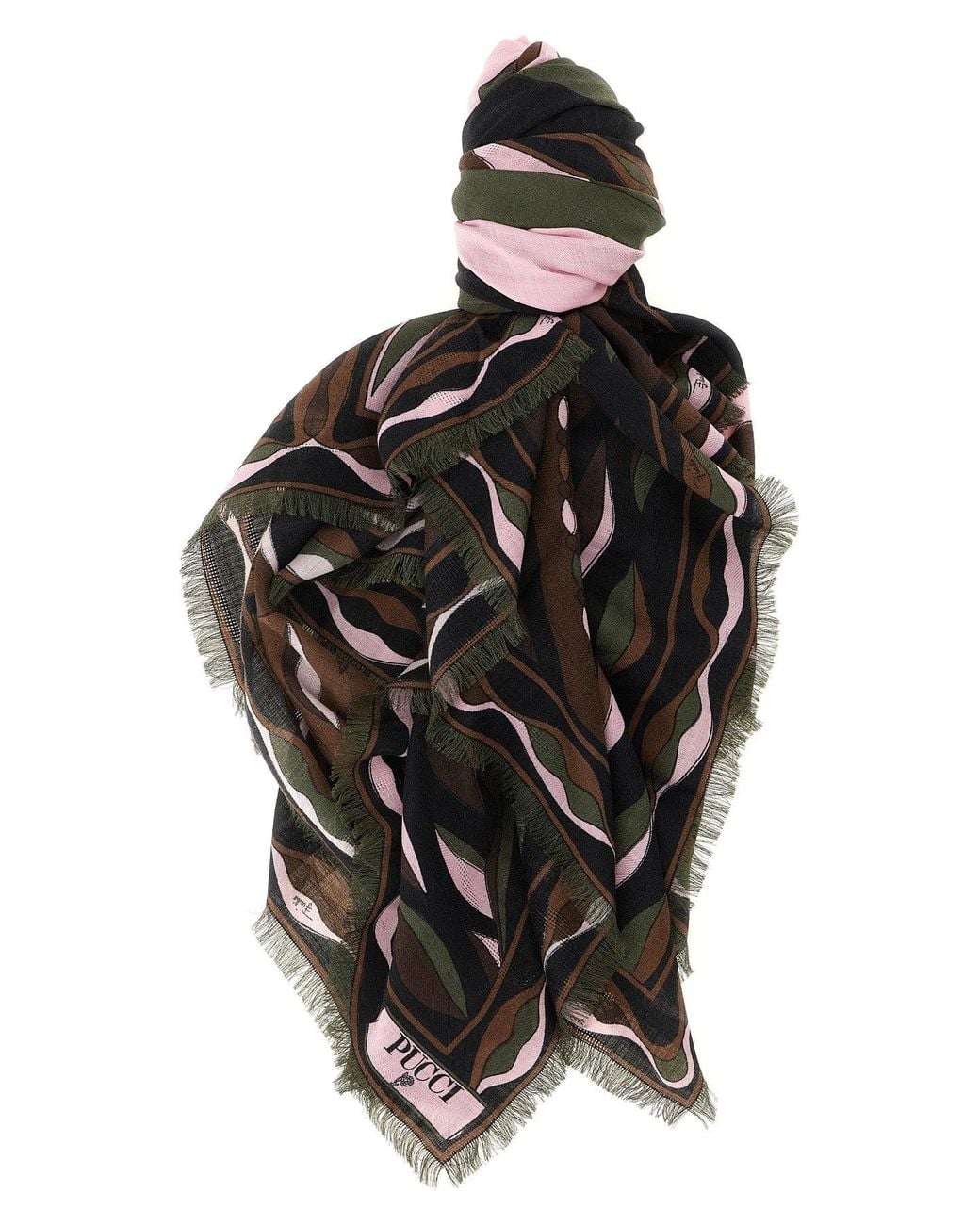 Emilio Pucci Black Pashmina 'Dune'