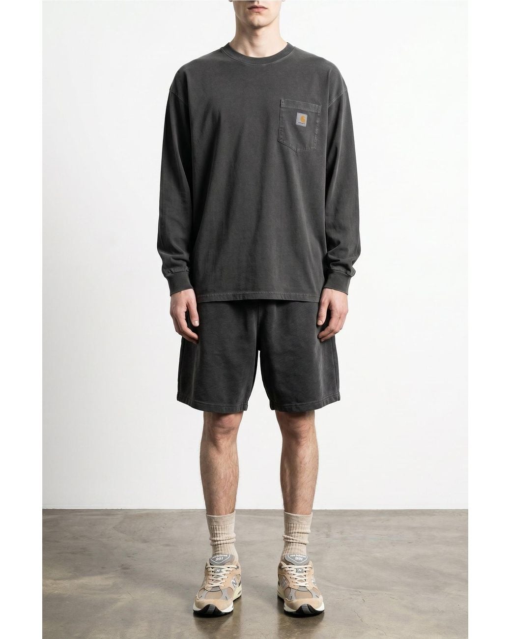 Carhartt Gray T-Shirt With Patch Pocket for men