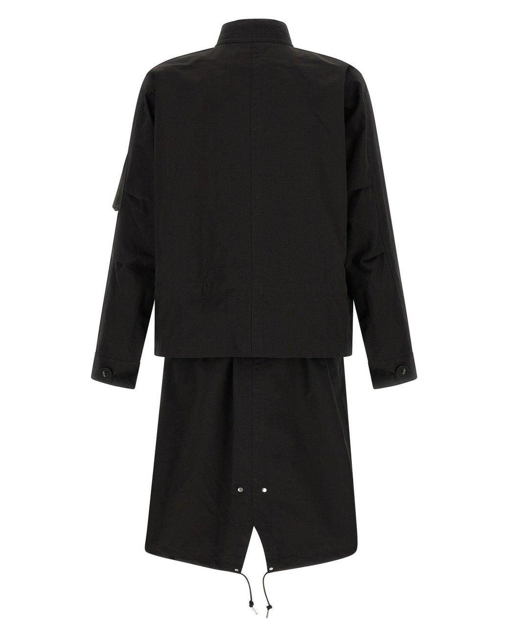 Sacai Black 'Nylon Twill X Rip Stop' Coat for men
