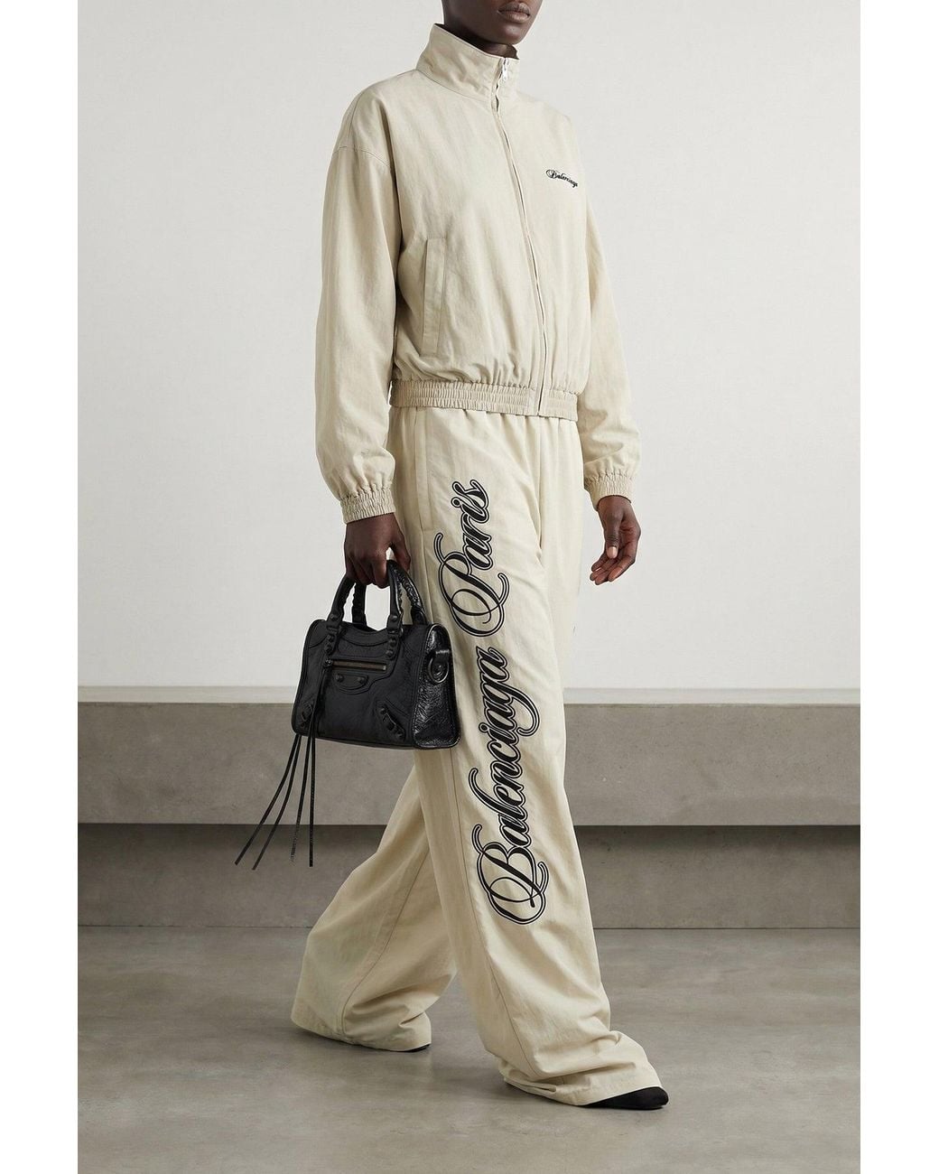 Balenciaga White Reversible Trackpants With Cursive Logo