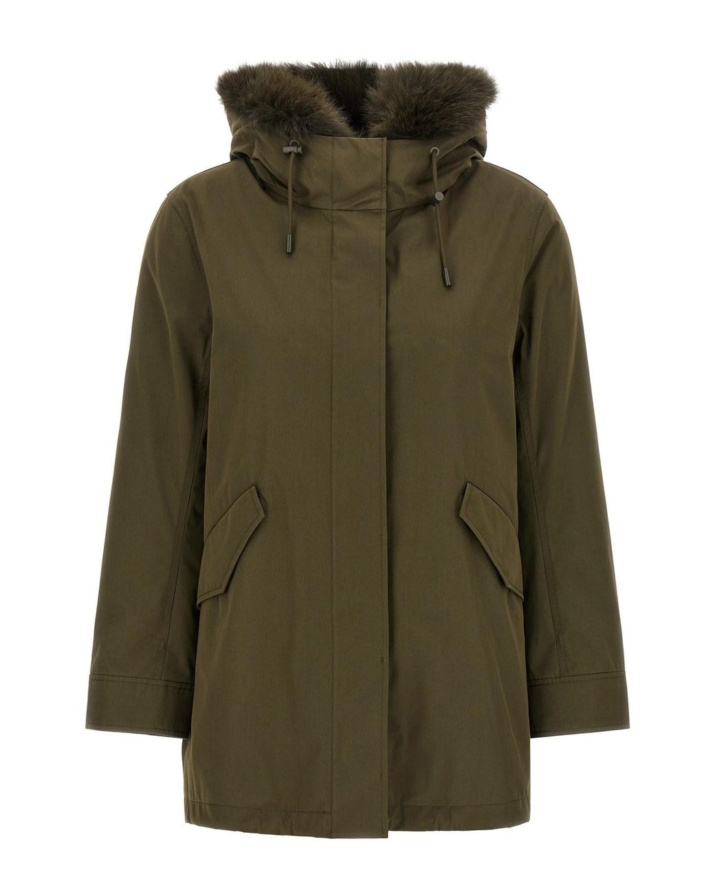 Army by Yves Salomon Green 'iconic Short' Parka