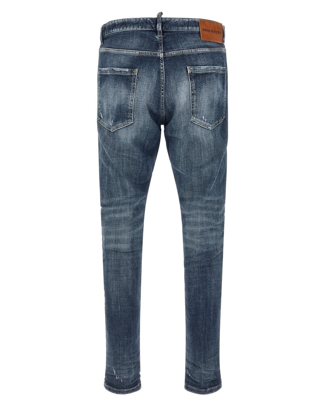 DSquared² Blue Teddy Jeans With Distressed Details for men