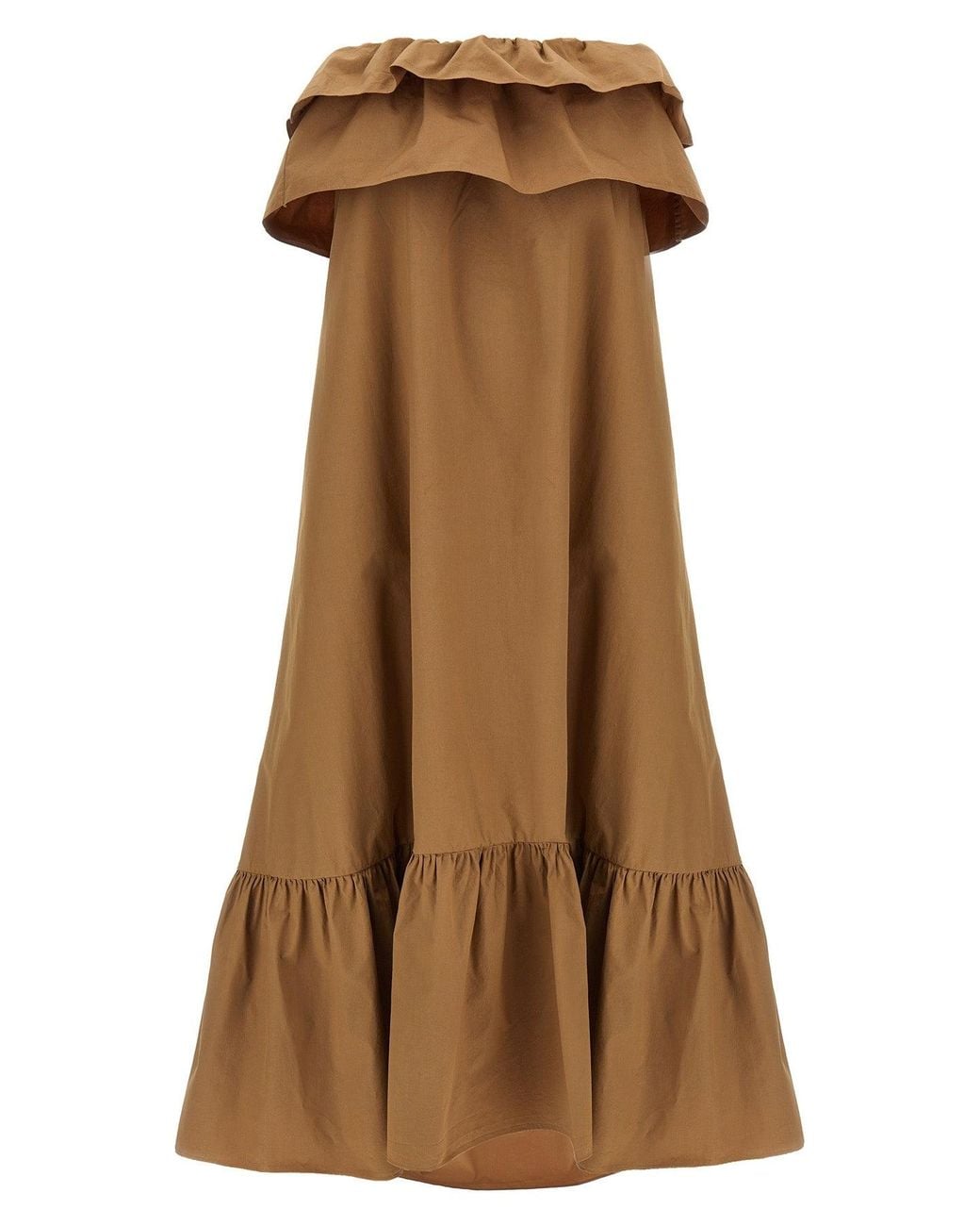 Saint Laurent Brown Dress 'Robe Longue Epaules'