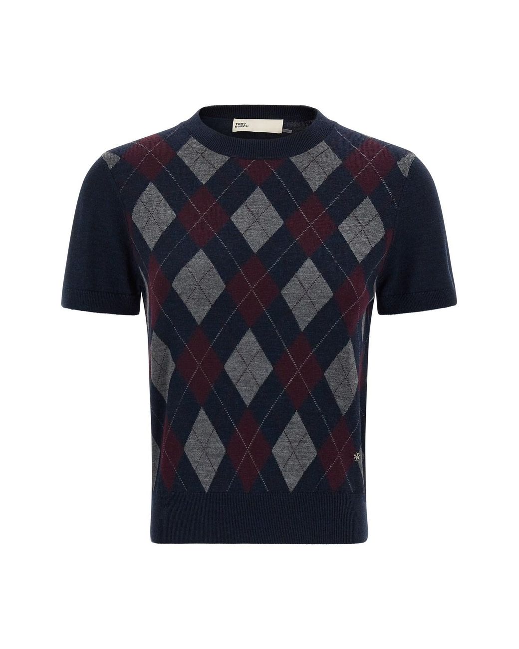 Tory Burch Black Argyle Sweater