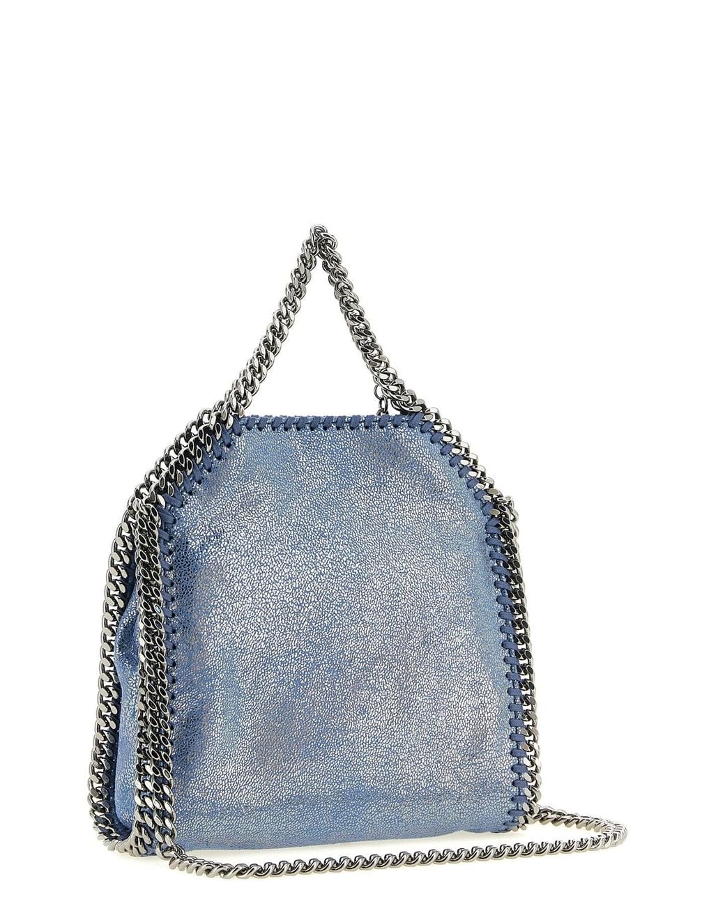Stella McCartney Blue Falabella Tiny Bag With Ruthenium Chain