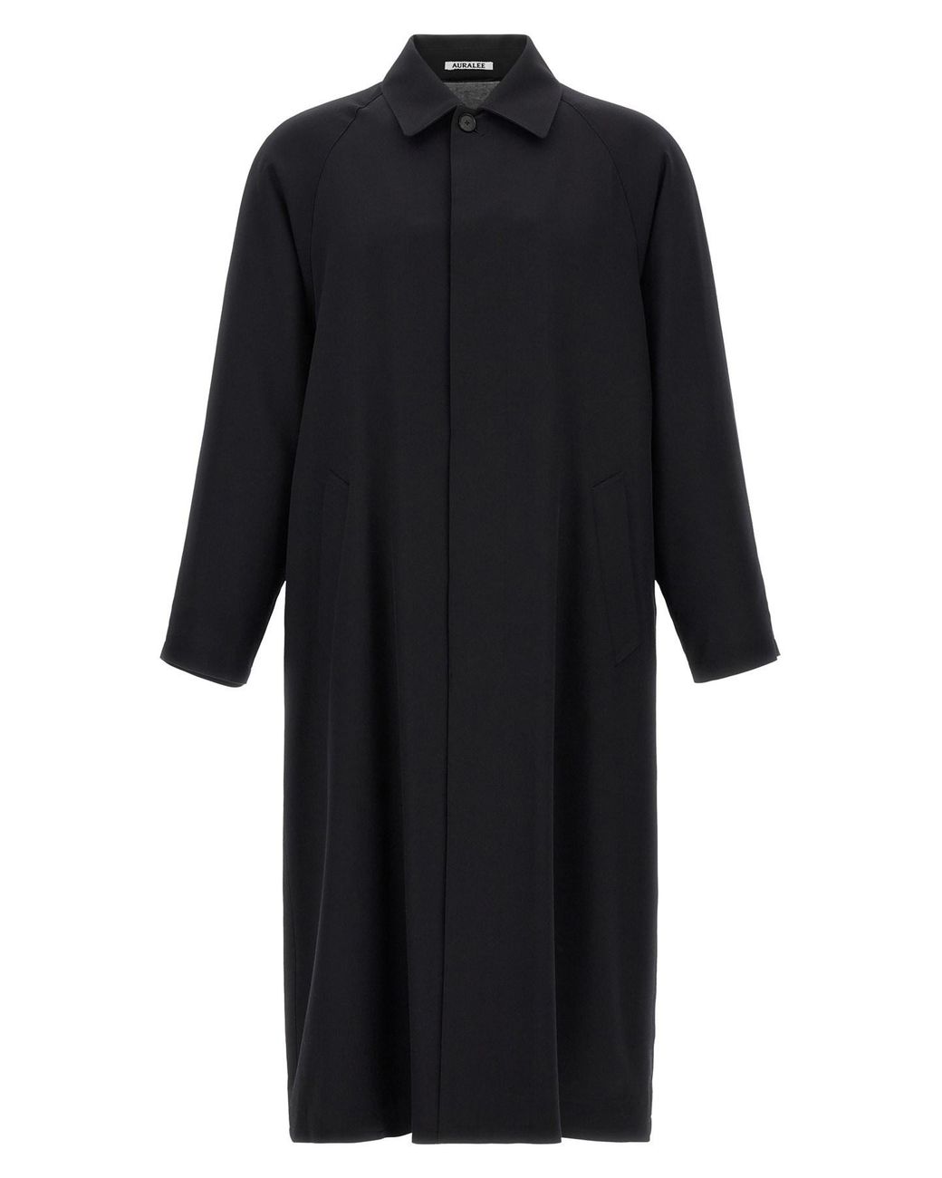 Auralee Black Ultra Fine Wool Coat for men