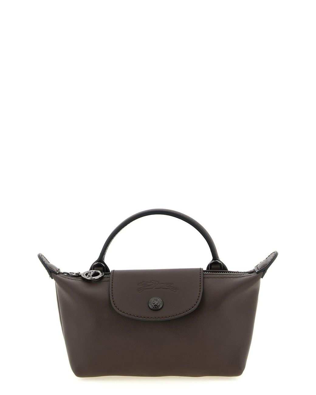 Longchamp Brown Mini Bag With Embossed Logo