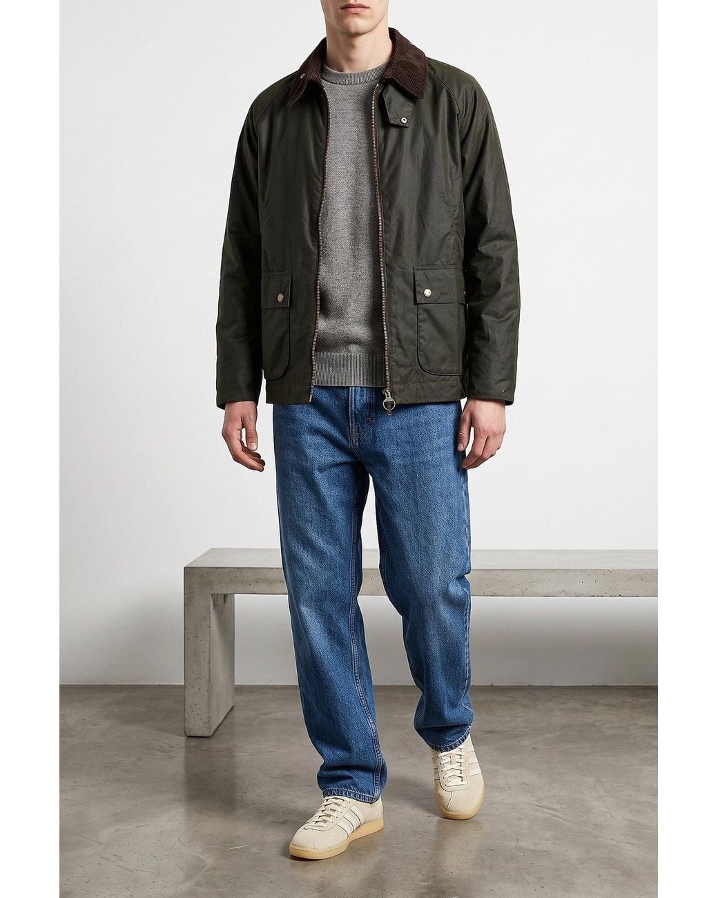 Extreme Cashmere Gray Crewneck Sweater With Signature Detail for men