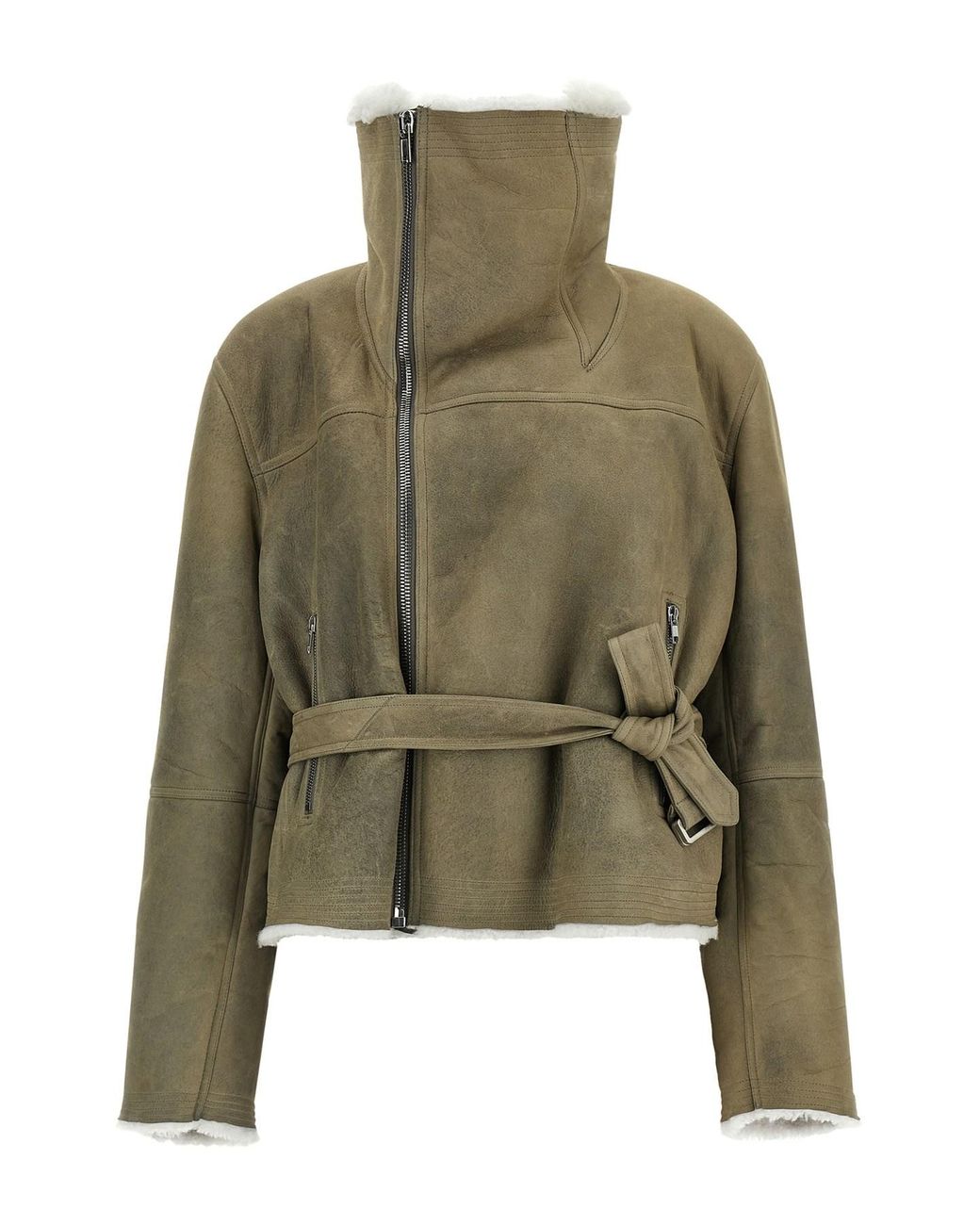 Rick Owens Green 'cropped Flight' Jacket