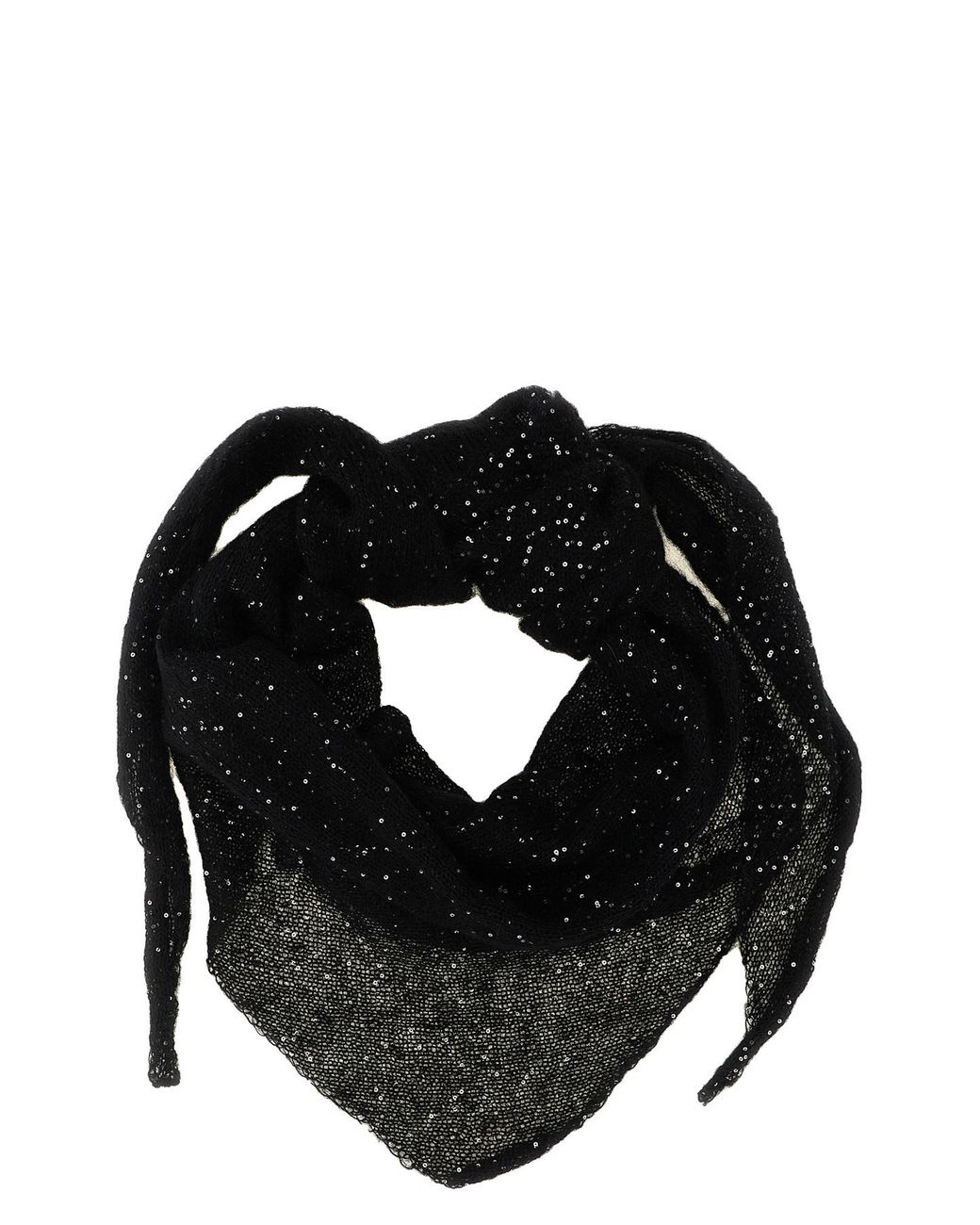 Nude Black Micro Sequin Scarf