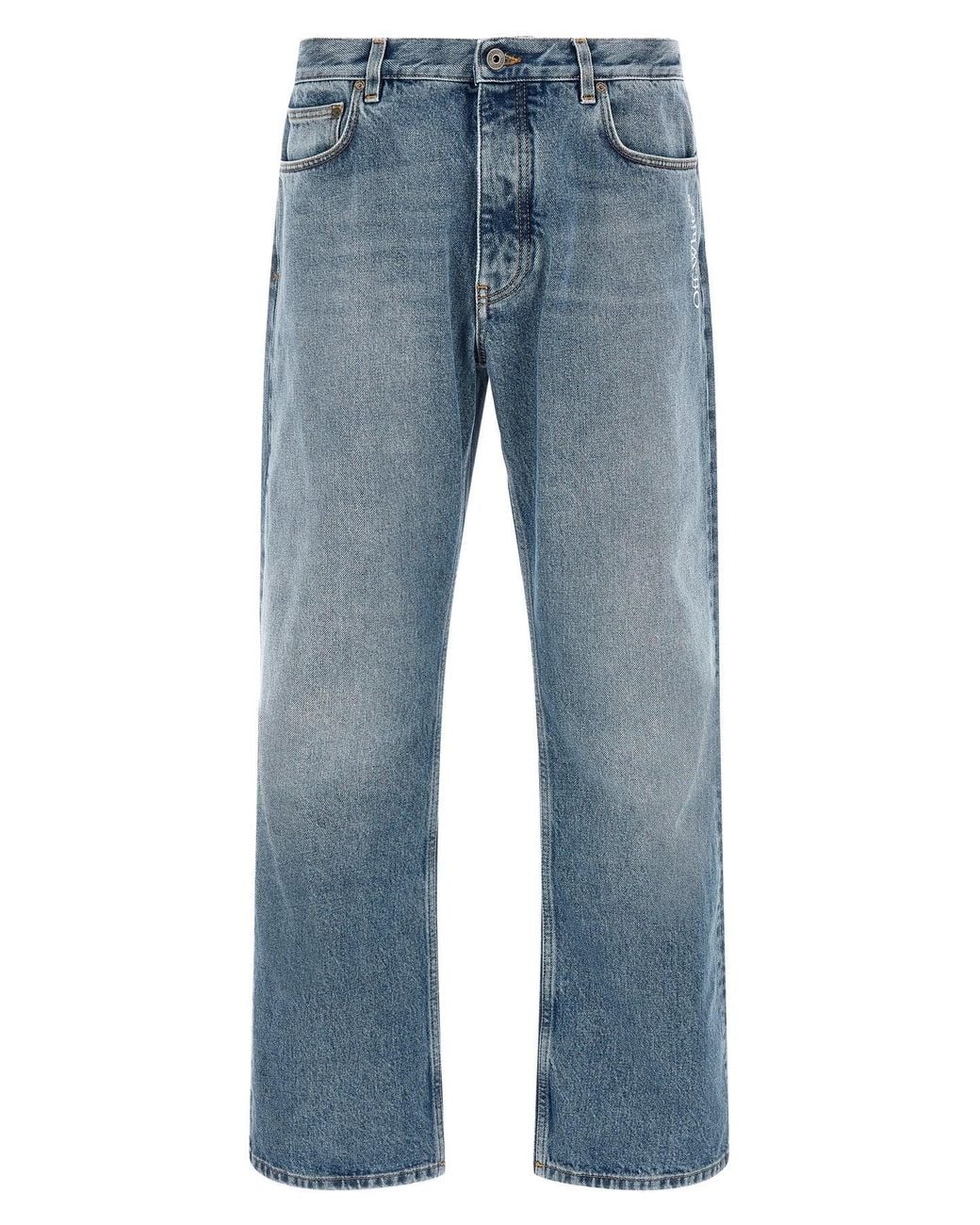 Off-White c/o Virgil Abloh Blue Jeans With Half Arrow Print for men