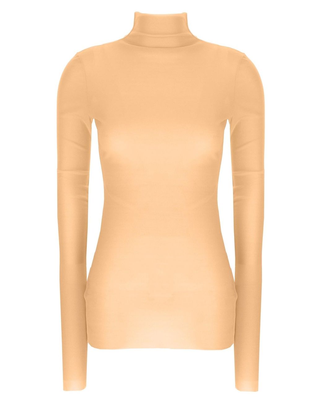 Jil Sander White Silk Turtleneck Top