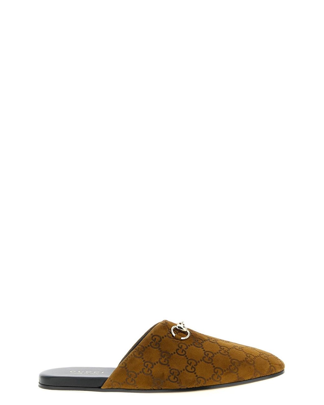 Gucci Brown Sabot Suede Horsebit for men