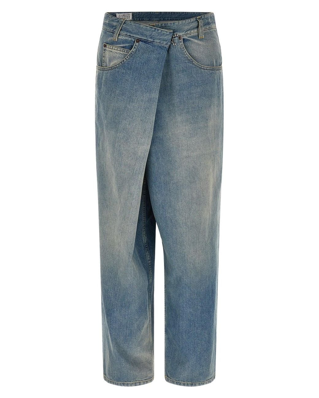 Maison Margiela Blue Jeans With Asymmetrical 'Wrap' Closure