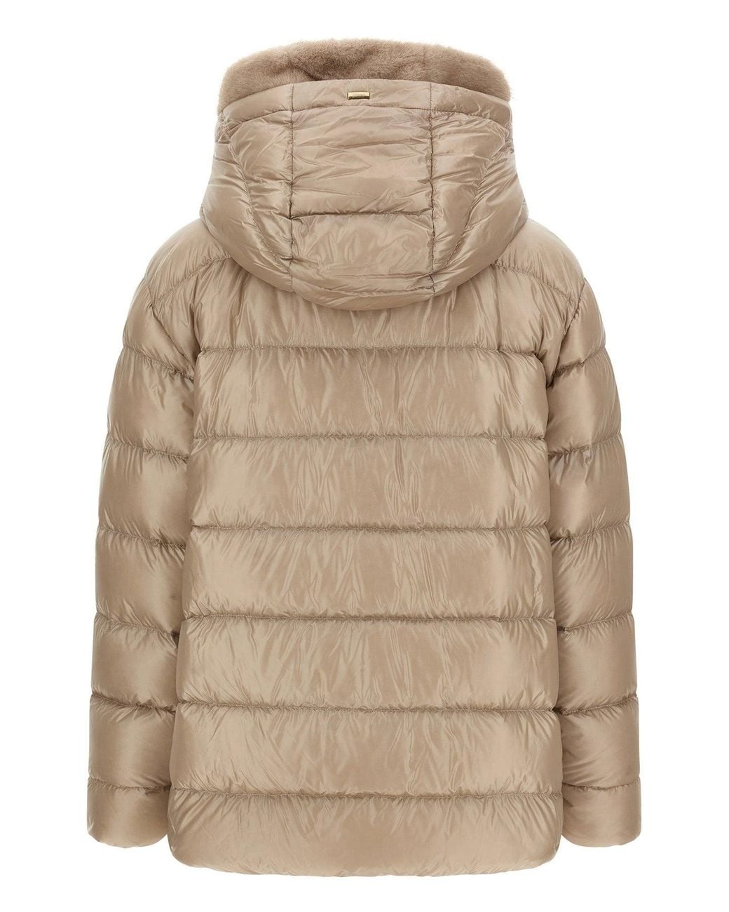 Herno Natural Puffer Jacket With Plush-Lined Hood