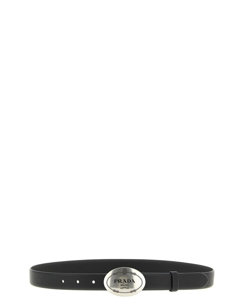 Prada Black Oval Buckle Belt