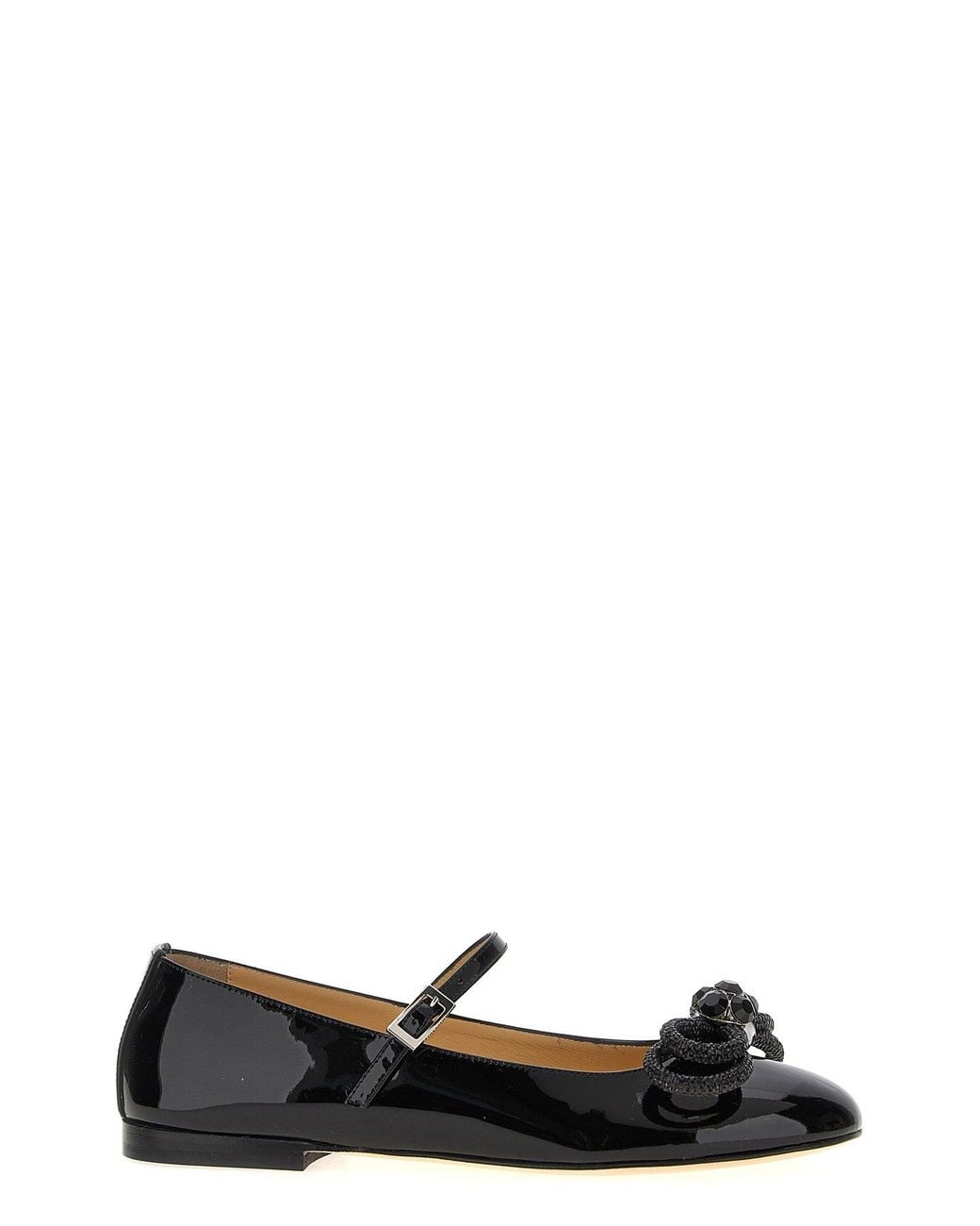 Mach & Mach Black 'Double Bow' Ballerinas