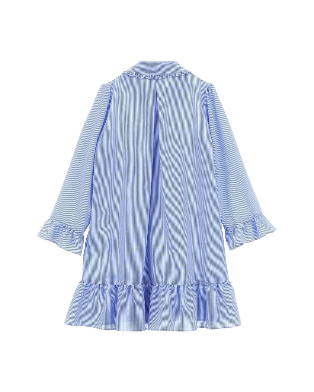 Moncler Blue Dress With Ruffled Details