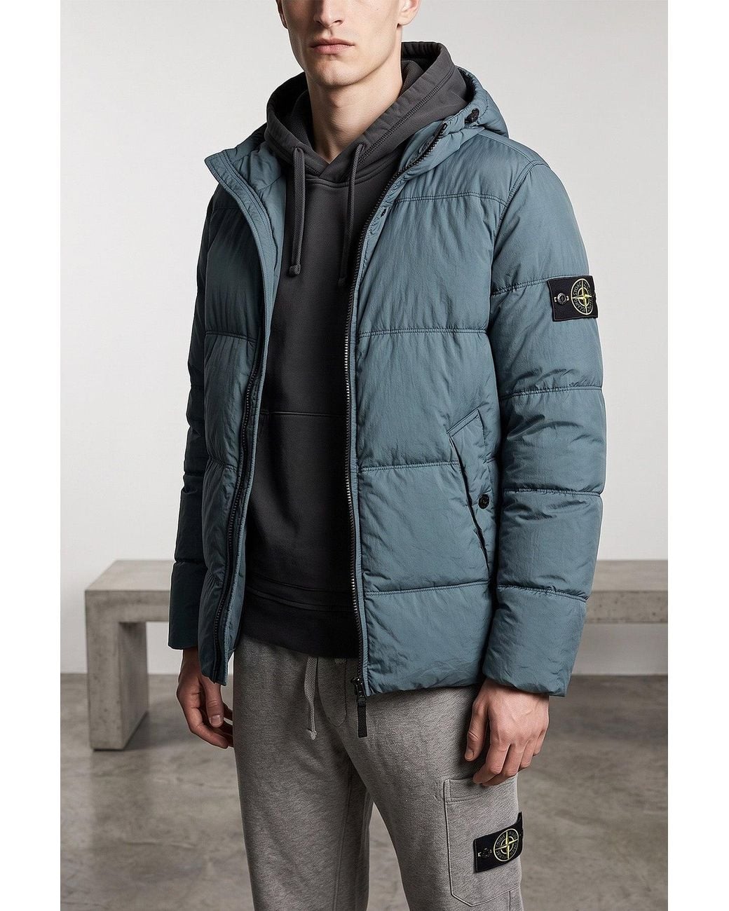 Stone Island Green Down Jacket '4100037' for men