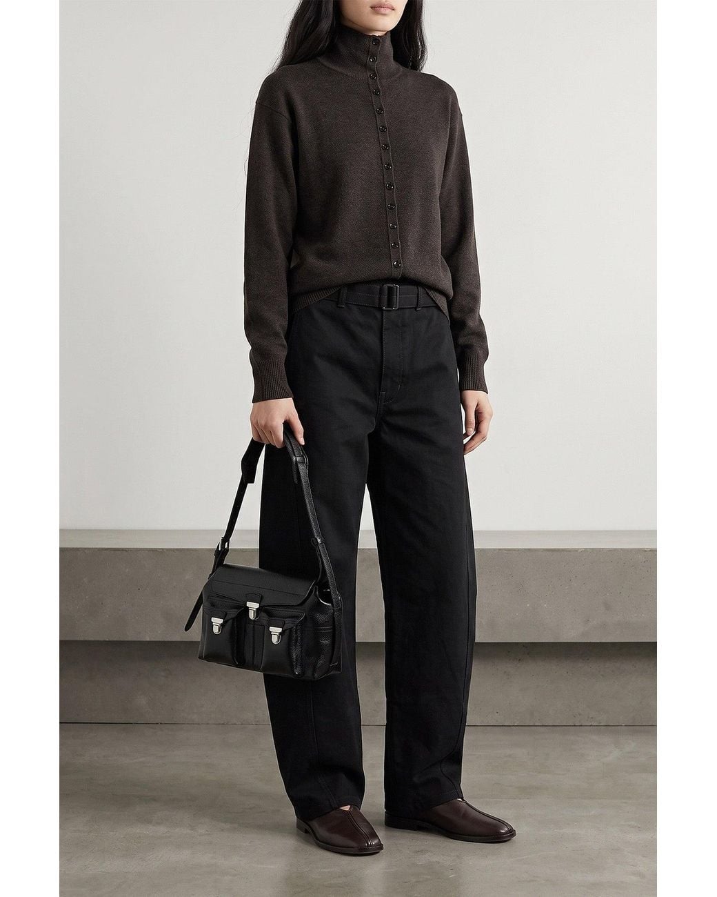 Lemaire Black Top + Lacquered Button Detail