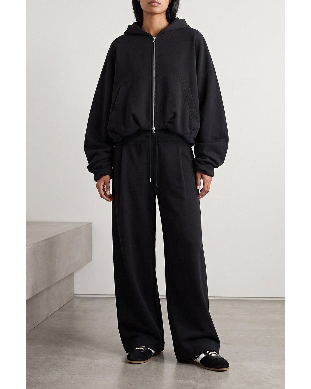 Dries Van Noten Black Hoodie With Sculptural Sleeves