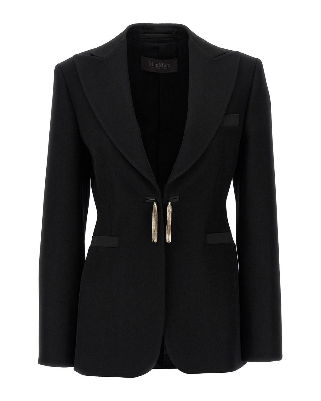 Max Mara Black "Grain De Poudre Smoking