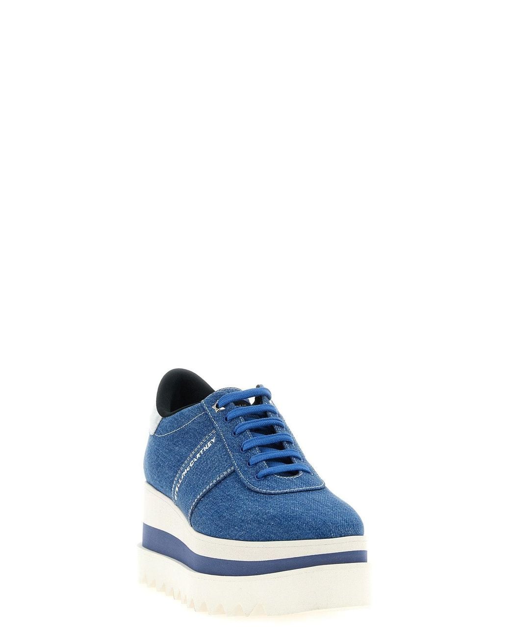 Stella McCartney Blue Sneakelyse Sneaker With Serrated Platform