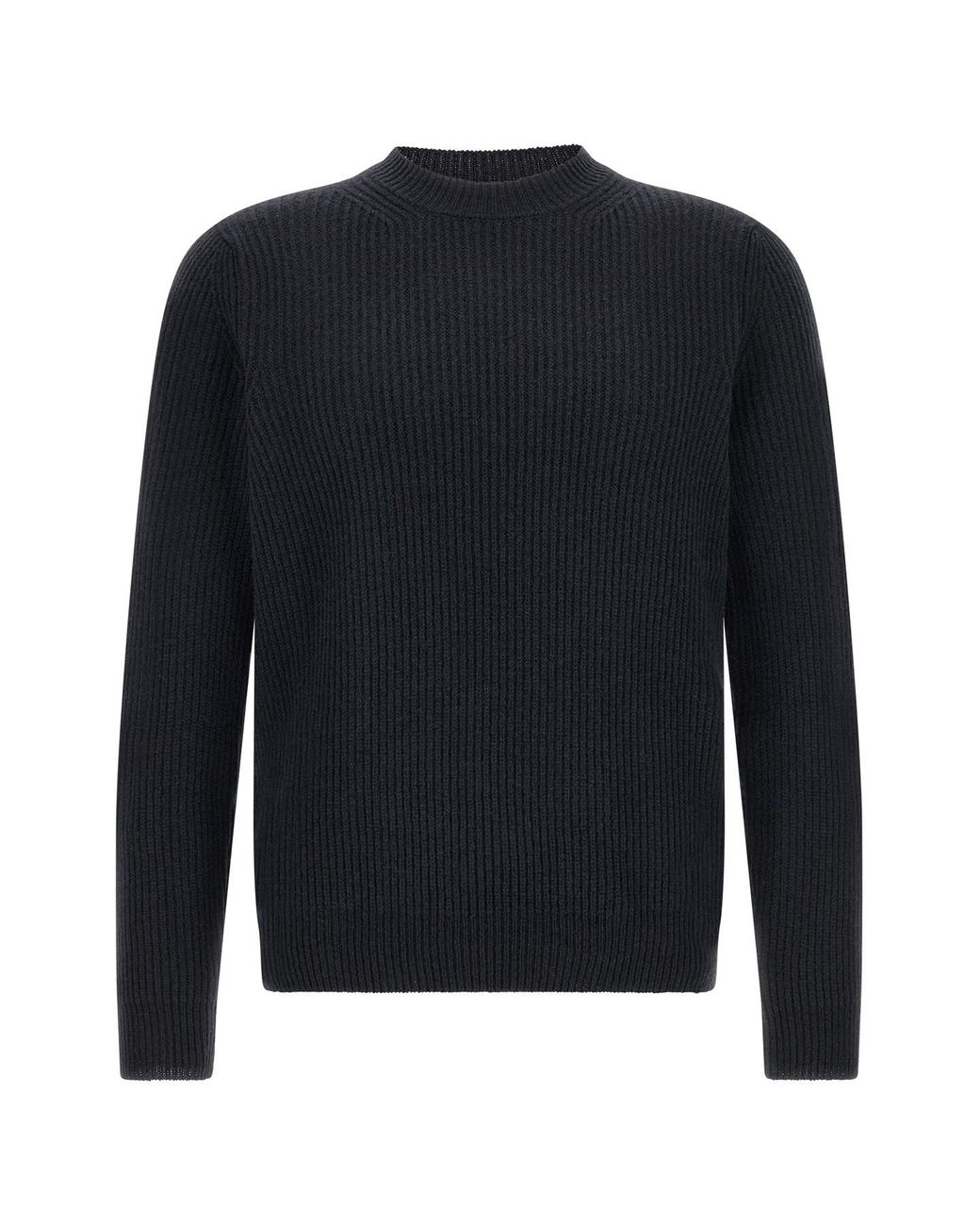 Zanone Blue Ribbed Sweater for men