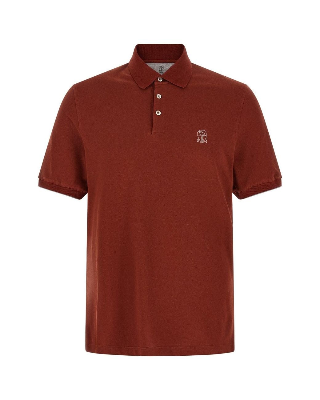 Brunello Cucinelli Embroidered Logo Polo Shirt for men