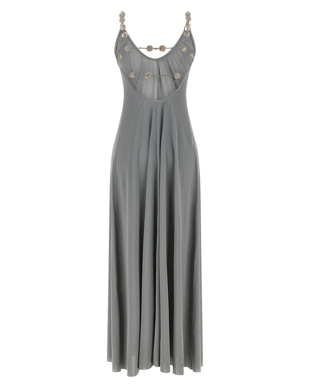 Eres Gray Maxi Dress With Embellished Straps