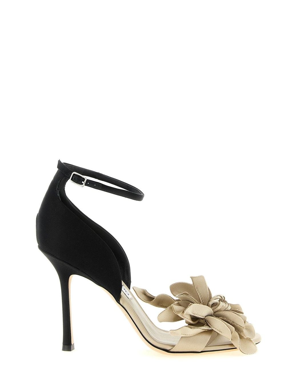 Jimmy Choo Multicolor Coko 100 Sandals With 3D Floral Appliqué