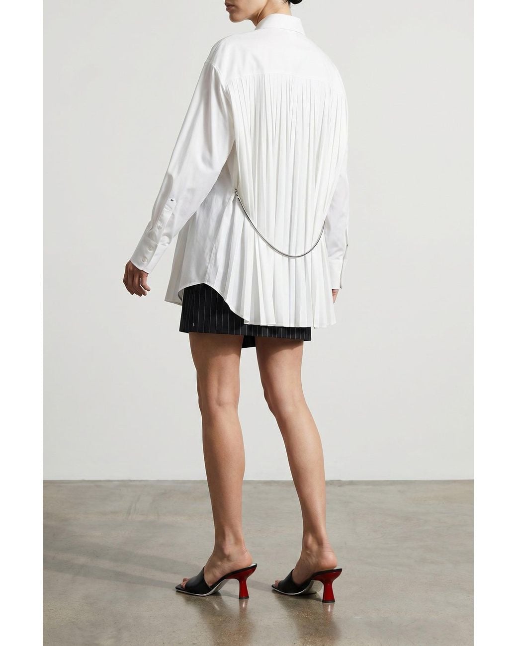 Sportmax White Shirt With Pleated Back